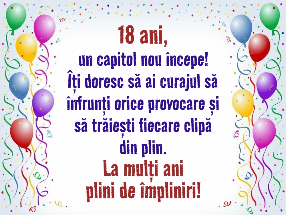 Cele mai frumoase imagini cu La Mulți Ani 18 ani: Baloane