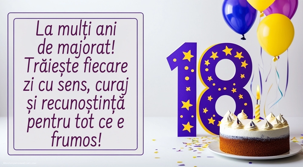 Imagini cu Urări de La Mulți Ani de Majorat: Tort și baloane