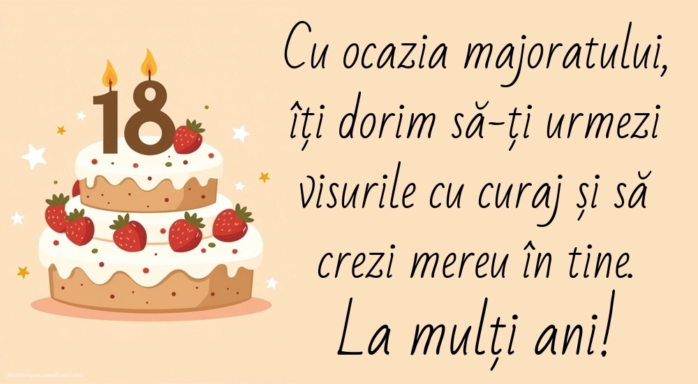 Imagini cu Urări de La Mulți Ani de Majorat: Tort