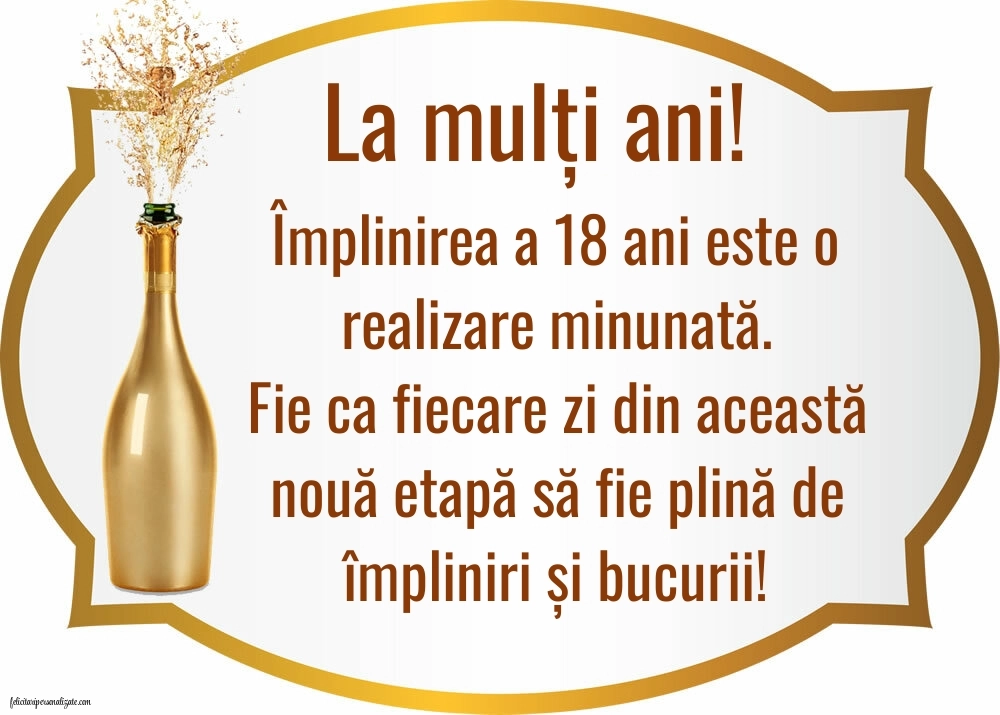 Imagini cu Urări de La Mulți Ani de Majorat: Șampanie