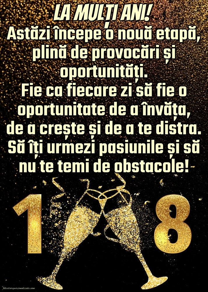 Imagini cu Urări de La Mulți Ani de Majorat: Șampanie