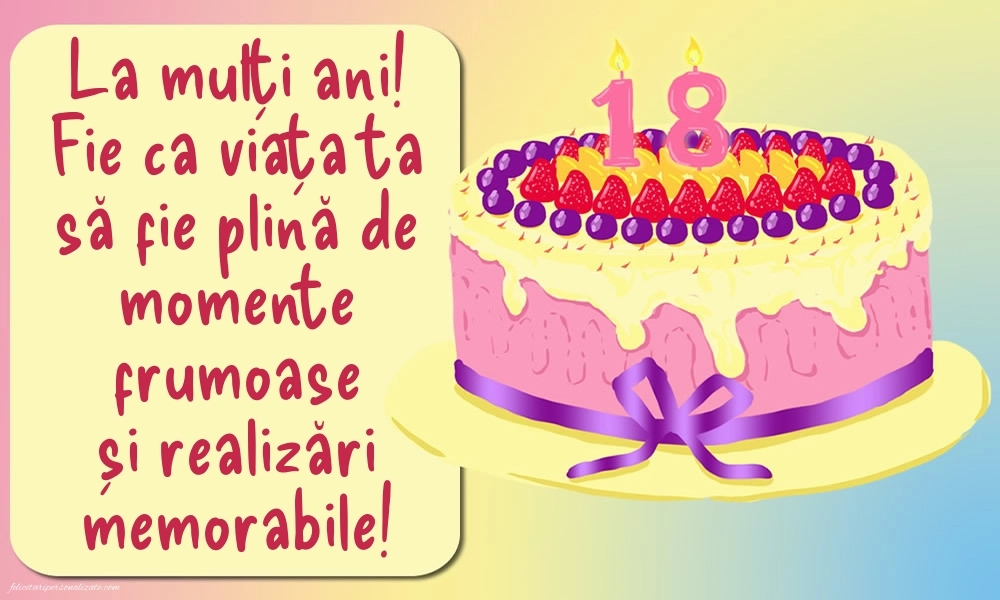 Imagini cu Urări de La Mulți Ani de Majorat: Tort