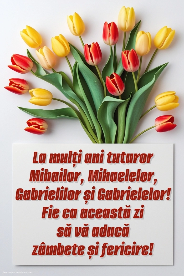 Imagini cu urări frumoase de Sfinții Mihail și Gavril: Lalele
