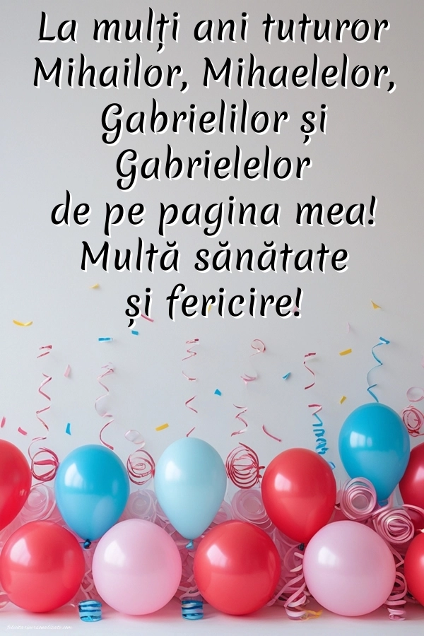 Imagini cu urări frumoase de Sfinții Mihail și Gavril: Baloane