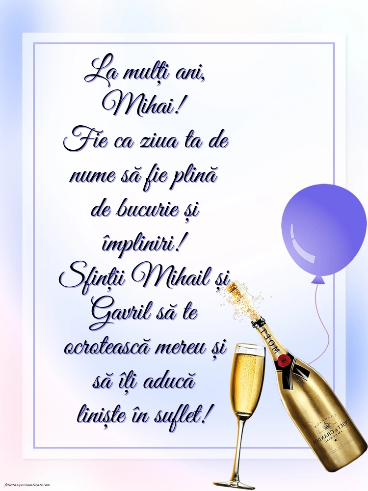 Cele mai frumoase imagini cu mesaje de Sfinții Mihail și Gavril pentru Facebook sau Whatsapp: Șampanie