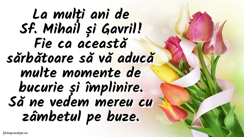 Imagini cu urări de La mulți ani Sf. Mihail și Gavril 2025: Flori