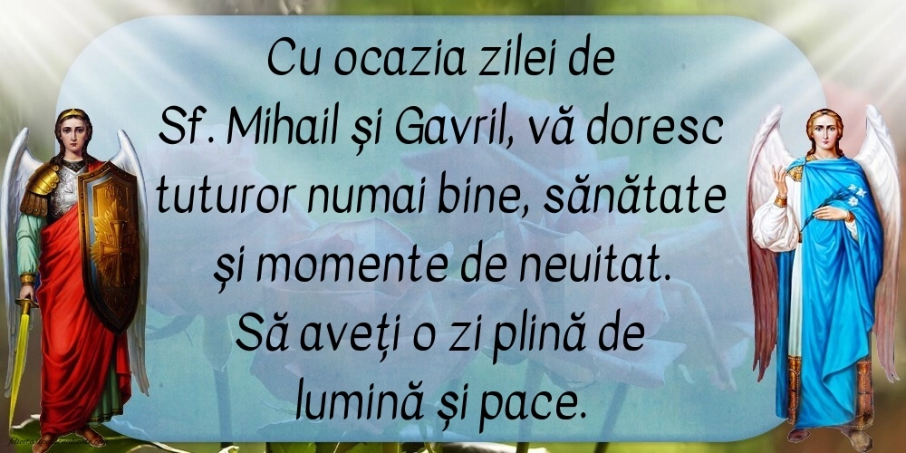 Imagini cu urări de La mulți ani Sf. Mihail și Gavril 2025: Sf. Mihail și Gavril