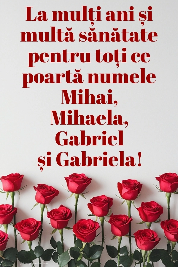 Imagini cu urări frumoase de Sfinții Mihail și Gavril: Trandafiri