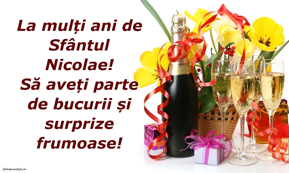 Imagini cu mesaje de Sfântul Nicolae - 6 Decembrie 2025: Șampanie și flori
