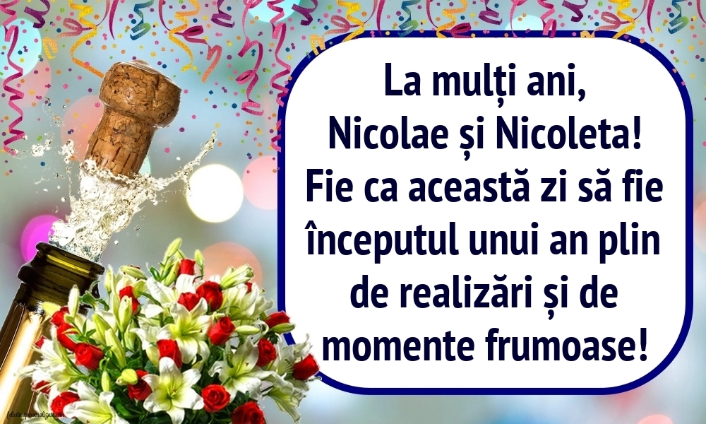 Imagini cu urări de La mulți ani Sfântul Nicolae 2025: Șampanie și flori