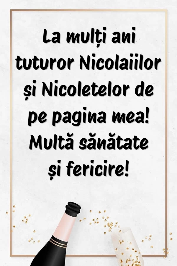 Imagini de la mulți ani de Sfântul Nicolae: Șampanie