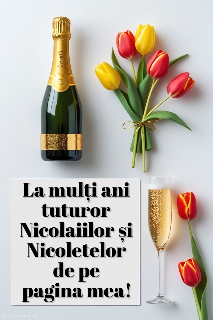 Imagini cu mesaje de Sfântul Nicolae (6 Decembrie): Șampanie și lalele