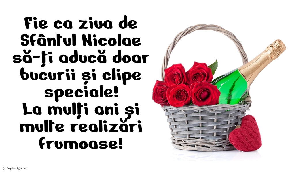 Imagini cu mesaje de Sfântul Nicolae - 6 Decembrie 2025: Șampanie și flori