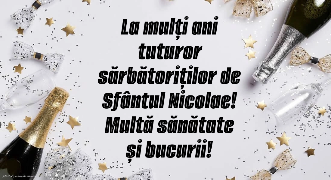 Imagini de la mulți ani de Sfântul Nicolae: Șampanie și confetti