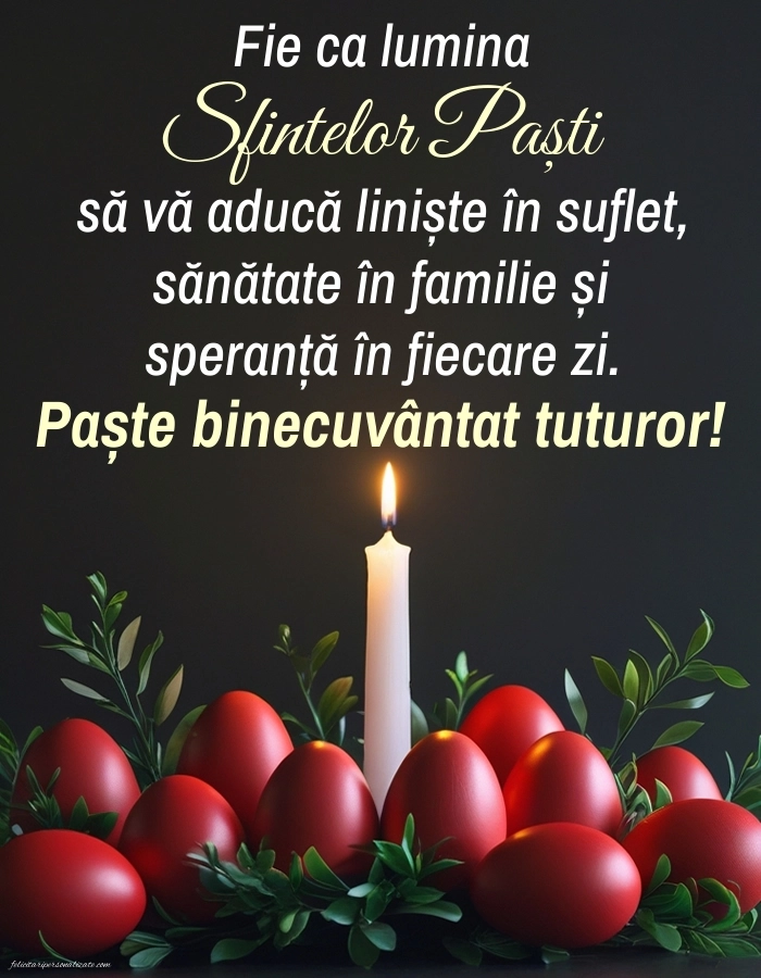 Poze cu urări de Paște 2026: Ouă și Lumânări de Paște