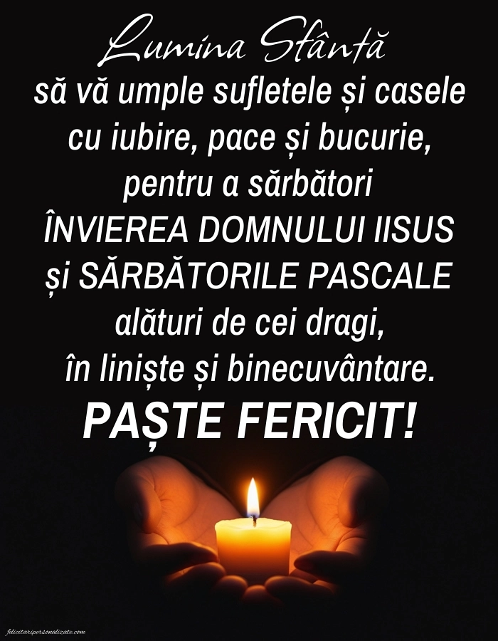 Poze cu urări de Paște 2026: Lumânari (Comemorare)