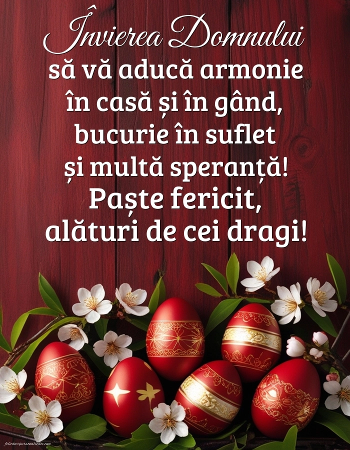 Imagini frumoase cu urări de Paște: Ouă de Paște