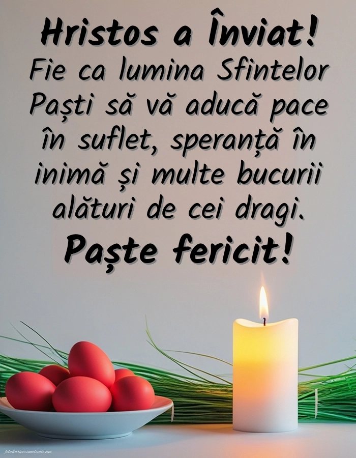 Imagini cu urări de Paște: Ouă și Lumânări de Paște