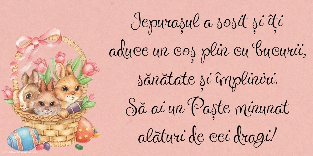 Imagini cu mesaje de Paște 2025: Iepurași de Paște
