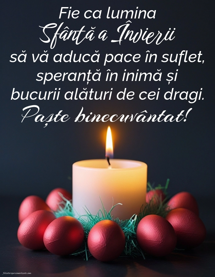 Poze cu urări de Paște 2026: Ouă și Lumânări de Paște