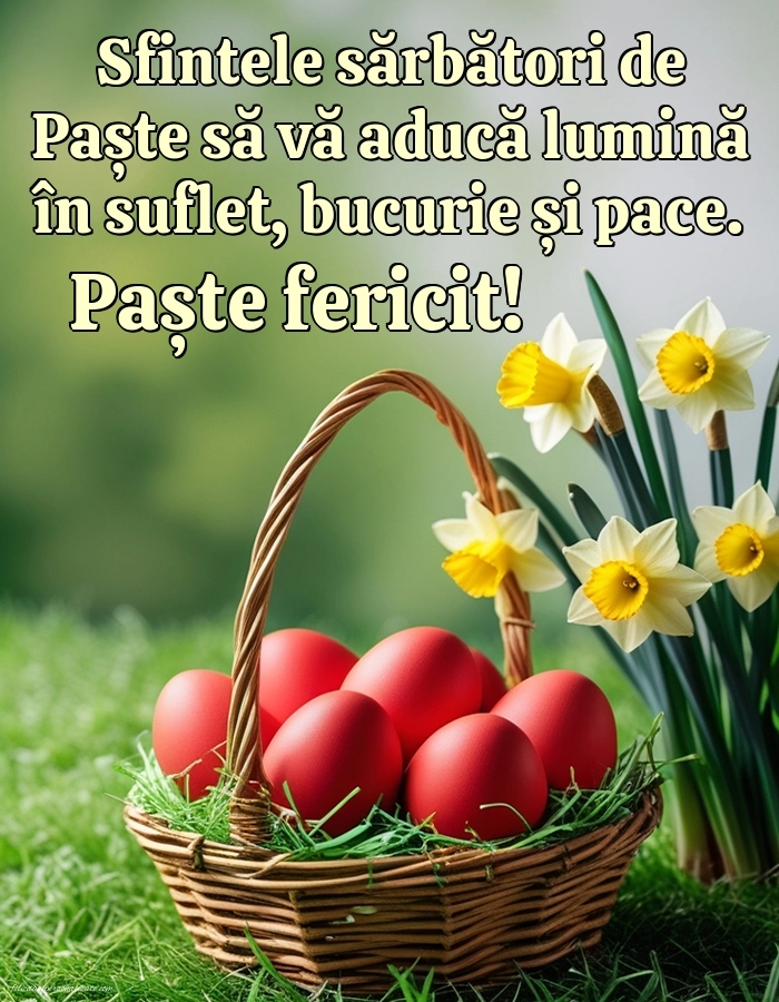 Imagini cu urări de Paște: Ouă și Flori de Paște