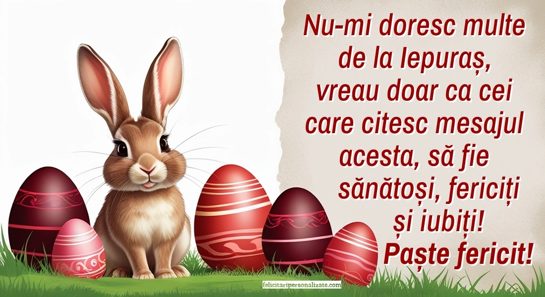 Felicitări și Imagini de Paște 2026: Ouă și Iepuraș de Paște