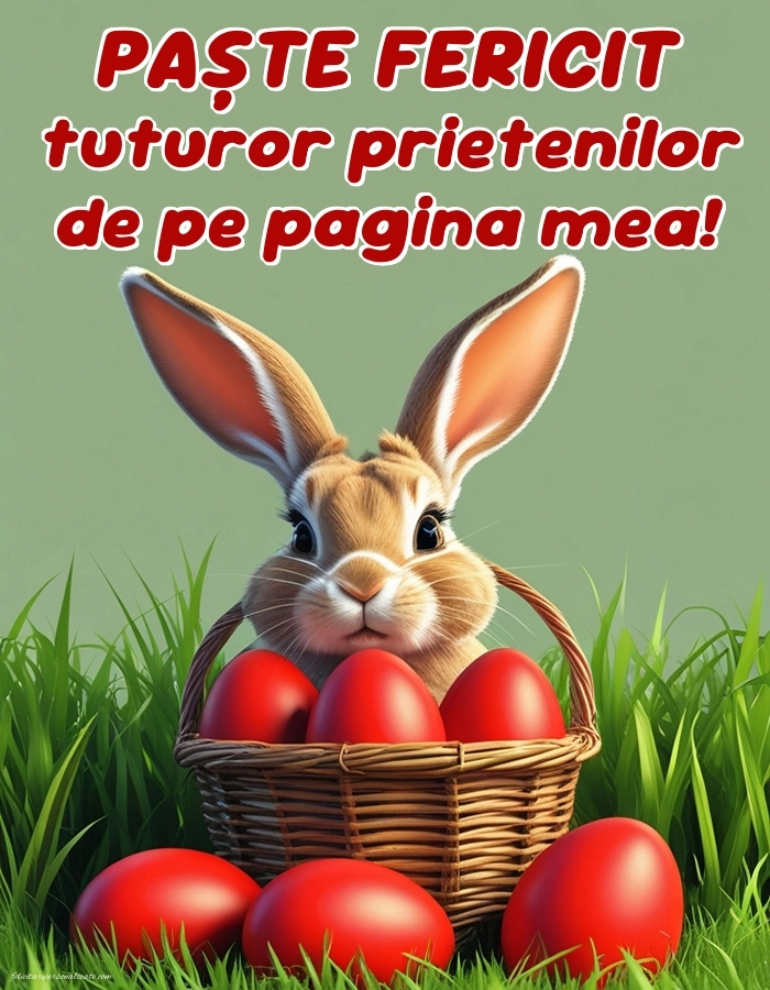 Imagini cu urări de Paște: Ouă și Iepuraș de Paște