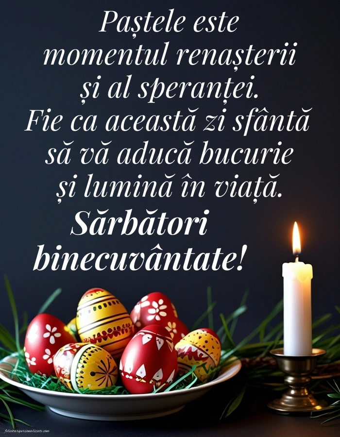 Imagini cu urări de Paște: Ouă și Lumânări de Paște