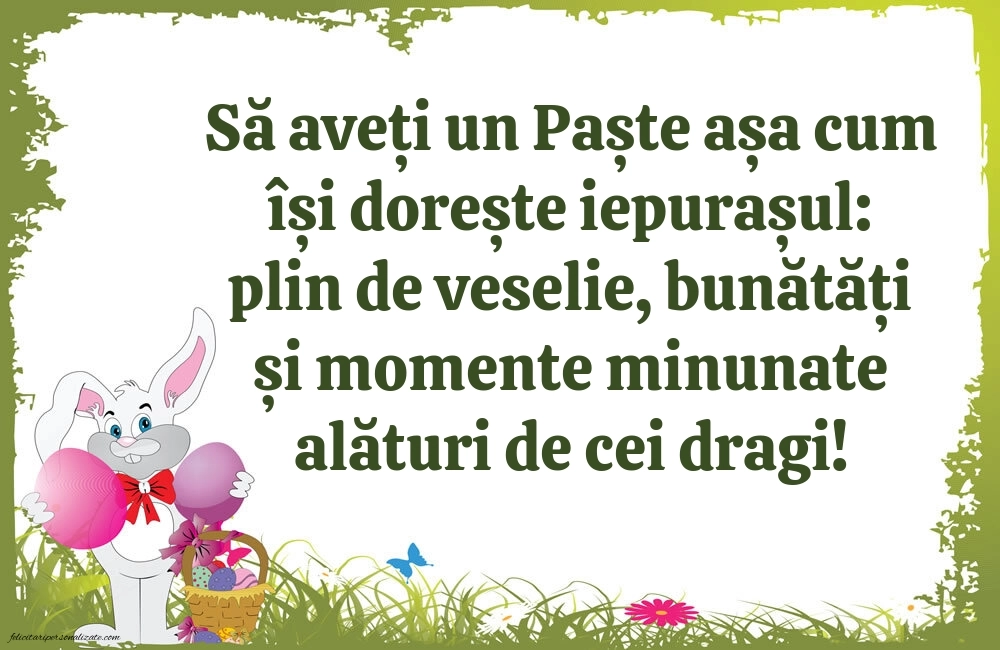 Imagini cu urări frumoase de Paște: Iepurași de Paște