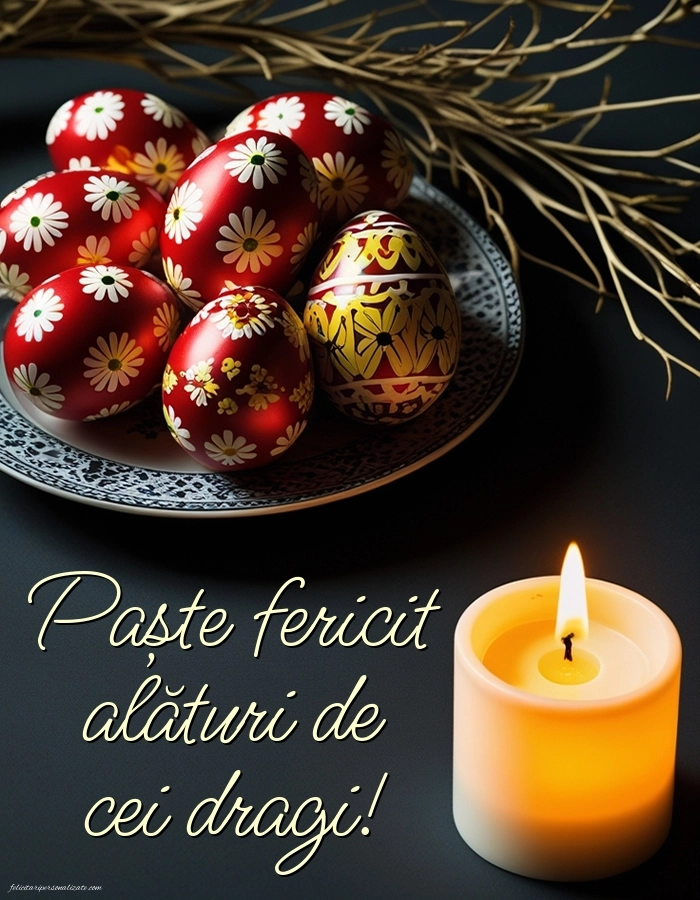 Felicitări de Paște pentru facebook: Ouă și Lumânări de Paște