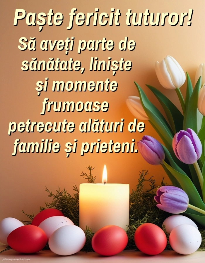 Imagini cu urări de Paște: Ouă și Lumânări de Paște