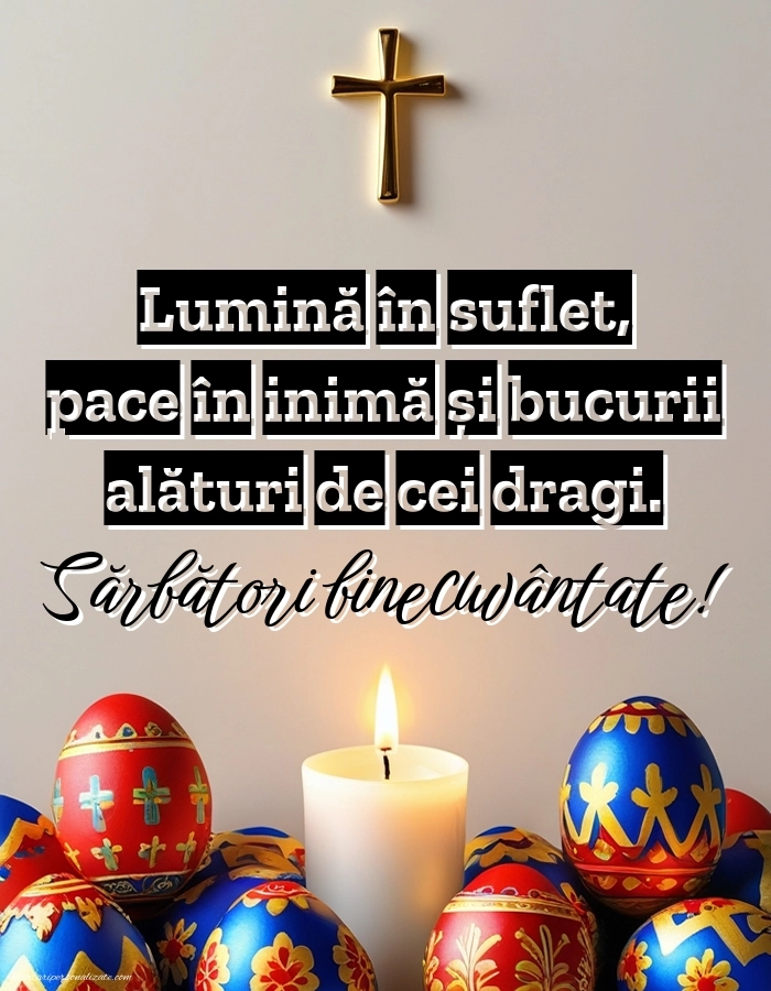 Felicitări de Paște: Imagini, Mesaje și Urări: Ouă și Lumânări de Paște