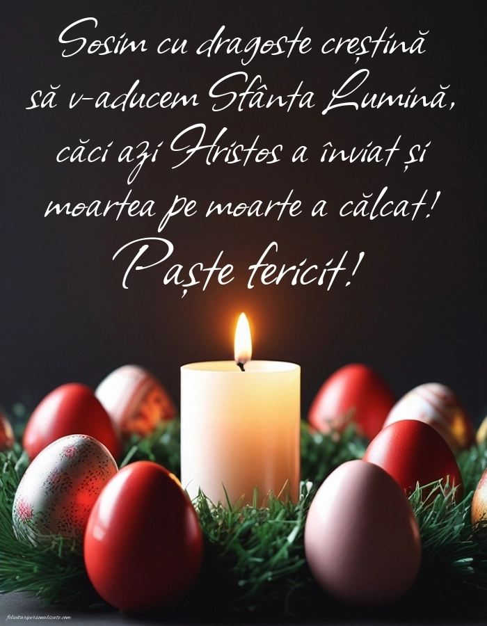 Imagini cu mesaje de Învierii Domnului: Ouă și Lumânări de Paște