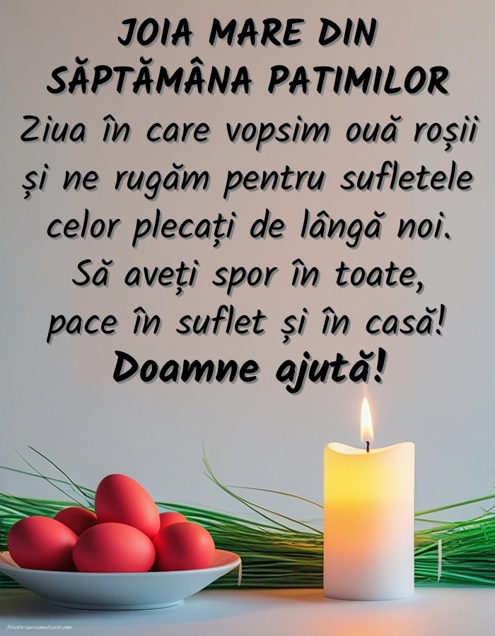 Imagini cu mesaje de Săptămâna Mare (Săptămâna Patimilor): Ouă și Lumânări de Paște