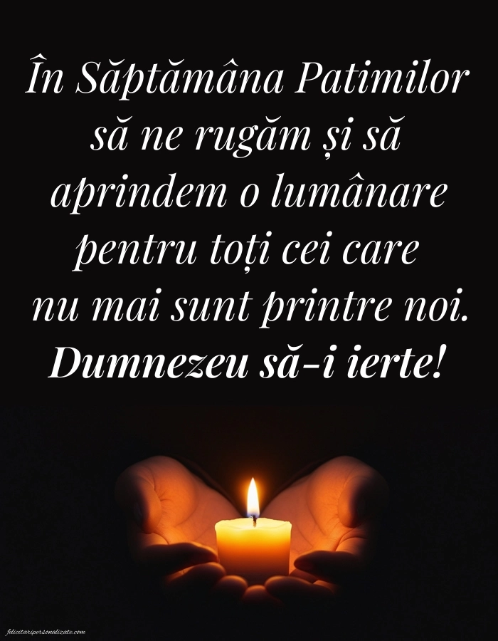 Imagini cu mesaje de Săptămâna Mare (Săptămâna Patimilor): Lumânari (Comemorare)