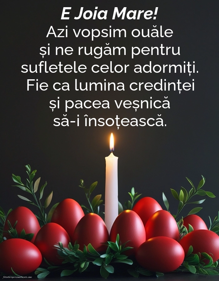Imagini cu mesaje de Săptămâna Mare (Săptămâna Patimilor): Ouă și Lumânări de Paște