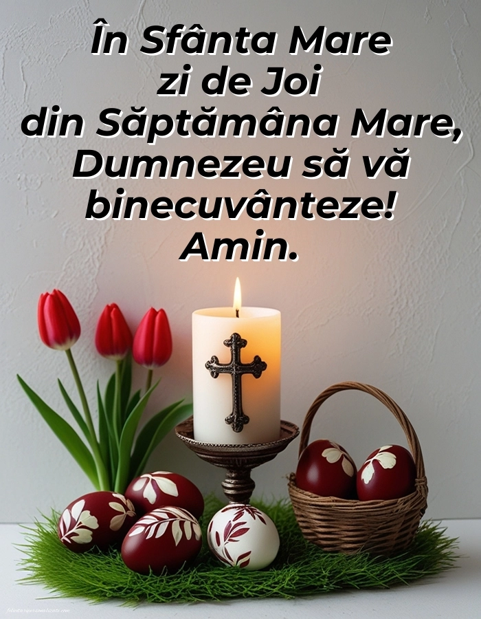 Imagini cu mesaje de Săptămâna Mare (Săptămâna Patimilor): Ouă și Lumânări de Paște