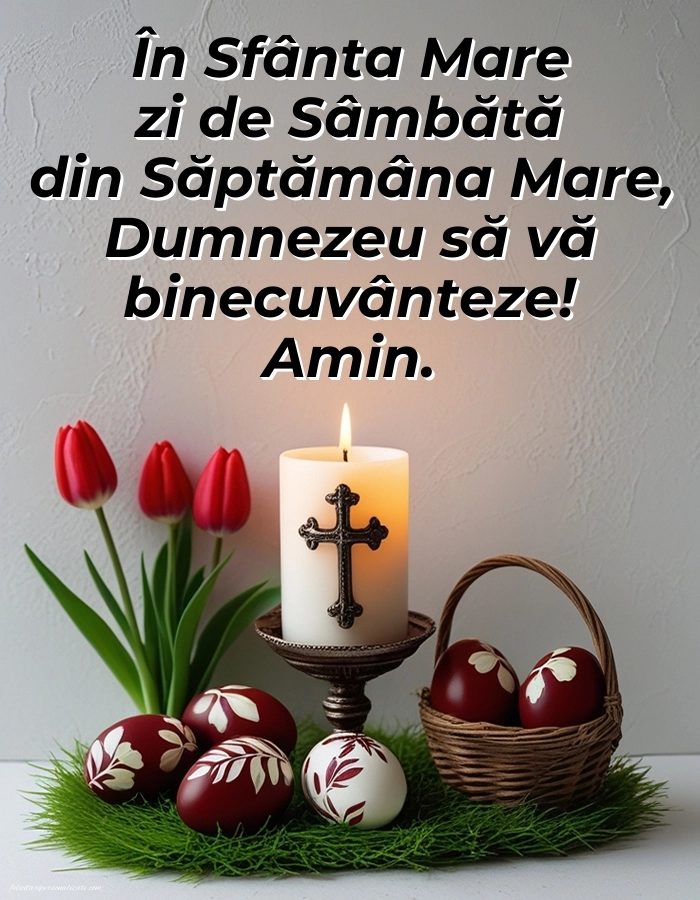 Imagini cu mesaje de Săptămâna Mare (Săptămâna Patimilor): Ouă și Lumânări de Paște