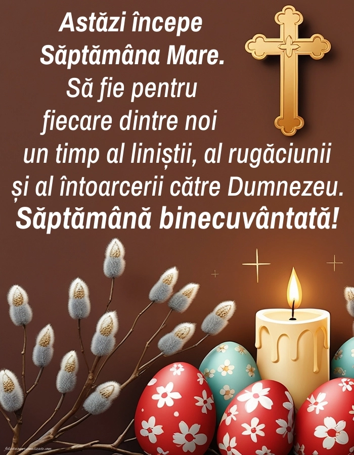 Imagini cu mesaje de Săptămâna Mare (Săptămâna Patimilor): Ouă și Lumânări de Paște