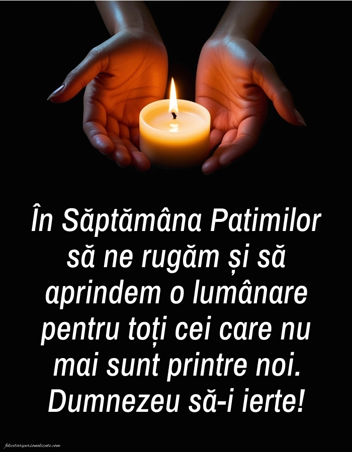 Imagini cu mesaje de Săptămâna Mare (Săptămâna Patimilor): Lumânari (Comemorare)