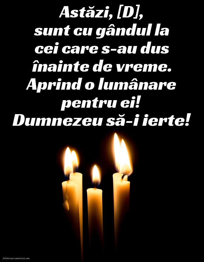 Imagini de Comemorare pentru FACEBOOK: Lumânari (Comemorare)