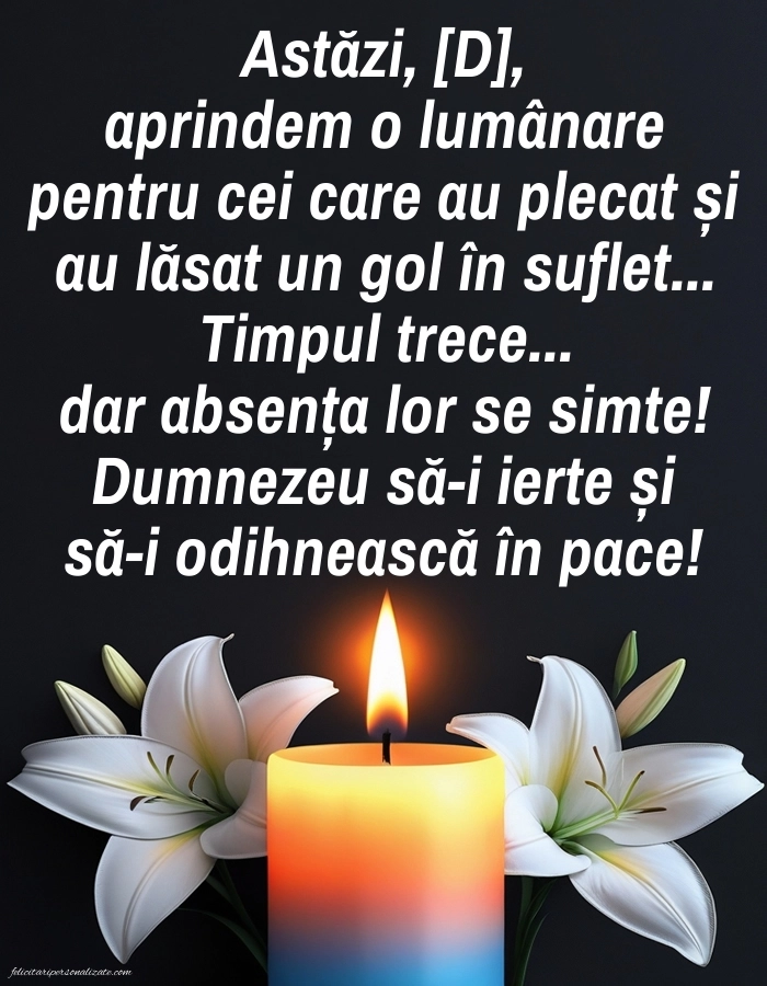 Imagini de Comemorare pentru FACEBOOK: Lumânari (Comemorare)