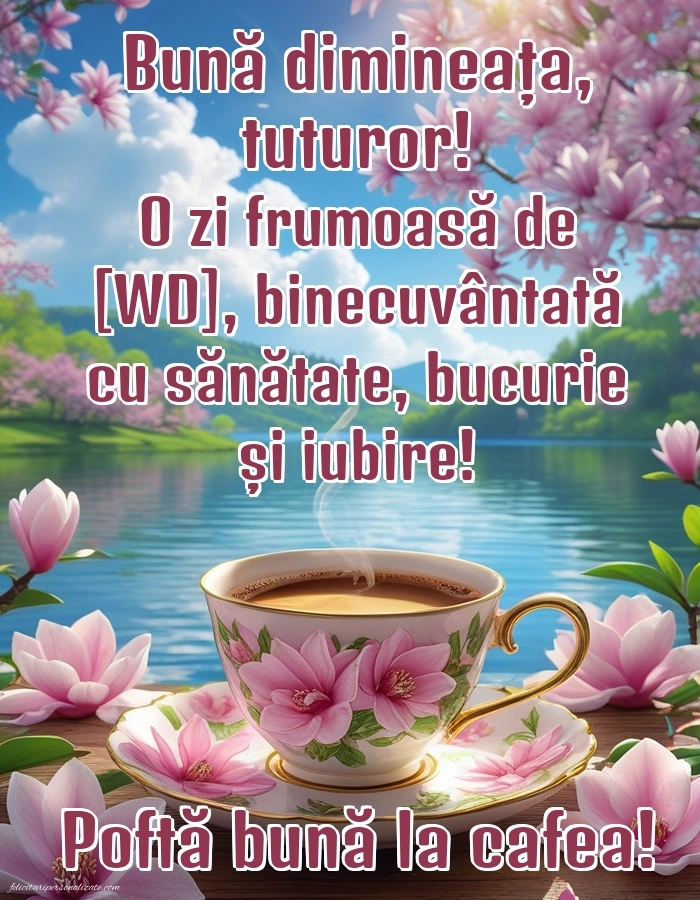 Imagini de Bună Dimineața cu Zilele Săptămânii: Cafea
