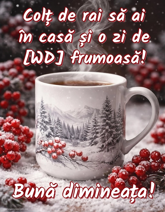 Imagini de Bună Dimineața cu Zilele Săptămânii: Cafea