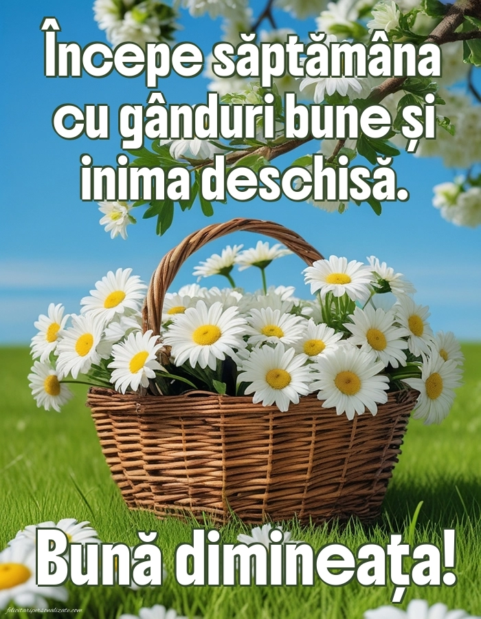 Imagini de Bună Dimineața cu Zilele Săptămânii: Peisaj de primăvară