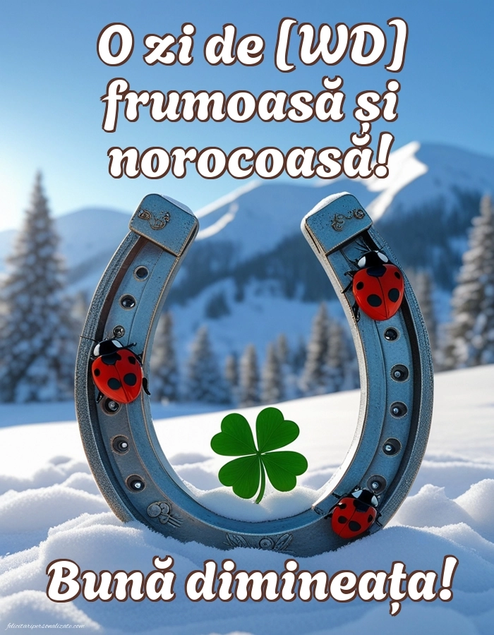 Imagini de Bună Dimineața cu Zilele Săptămânii: Peisaj de iarnă