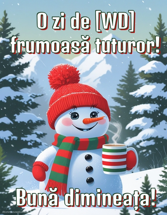 Imagini de Bună Dimineața cu Zilele Săptămânii: Peisaj de iarnă