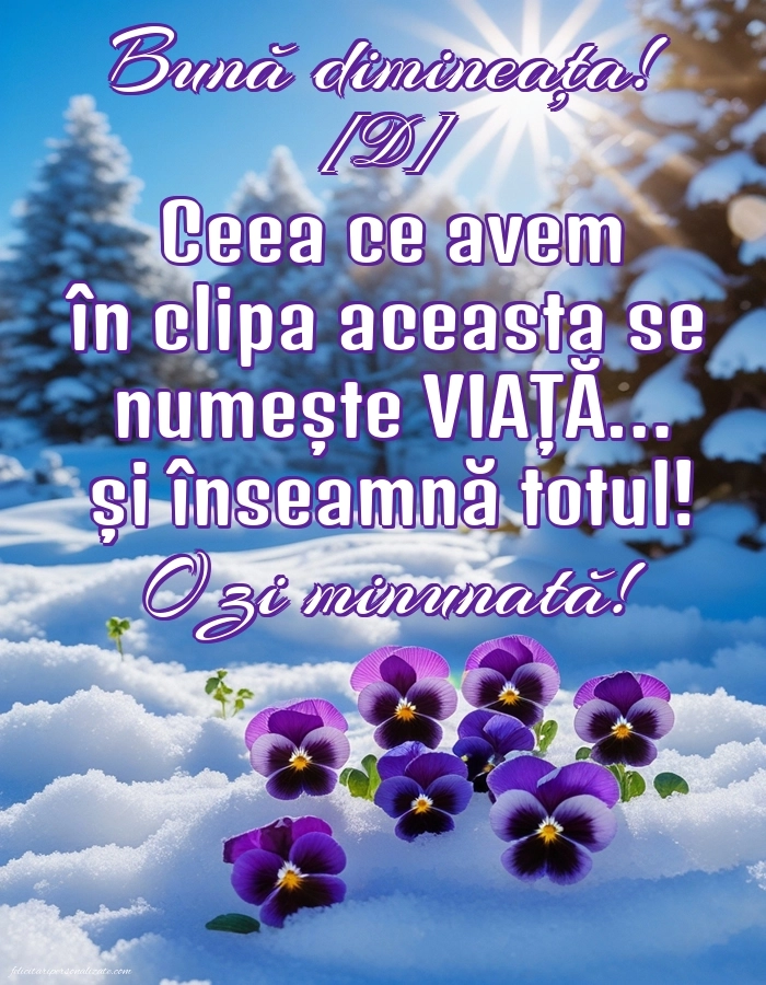 Imagini de Bună Dimineața cu Zilele Săptămânii: Peisaj de iarnă