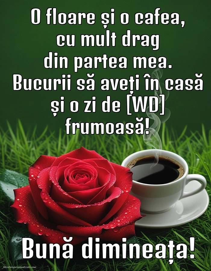 Imagini de Bună Dimineața cu Zilele Săptămânii: Cafea