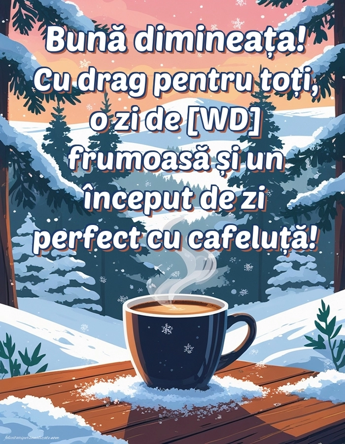 Imagini de Bună Dimineața cu Zilele Săptămânii: Cafea
